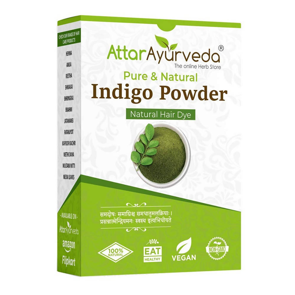 Attar Ayurveda Pure & Natural Indigo Powder - Natural Hair Dye - Distacart